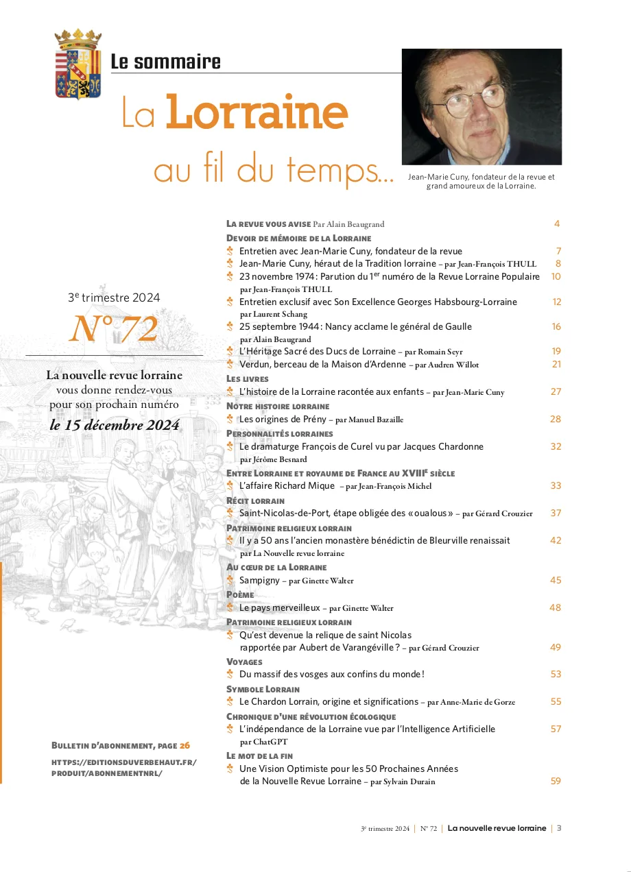 La Nouvelle Revue Lorraine, numéro 72