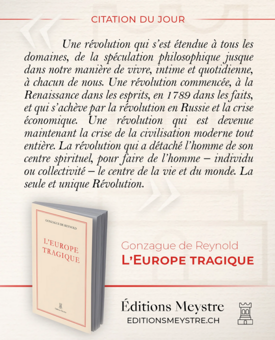 L’Europe Tragique | Gonzague de Reynold